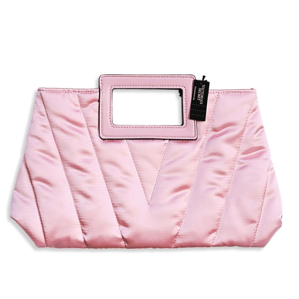 New Victoria's Secret Women's Chevron Quilted Satin Party Clutch Bag - Picture 3 of 6